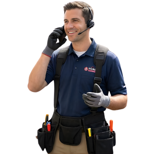 HVAC Technician on Phone